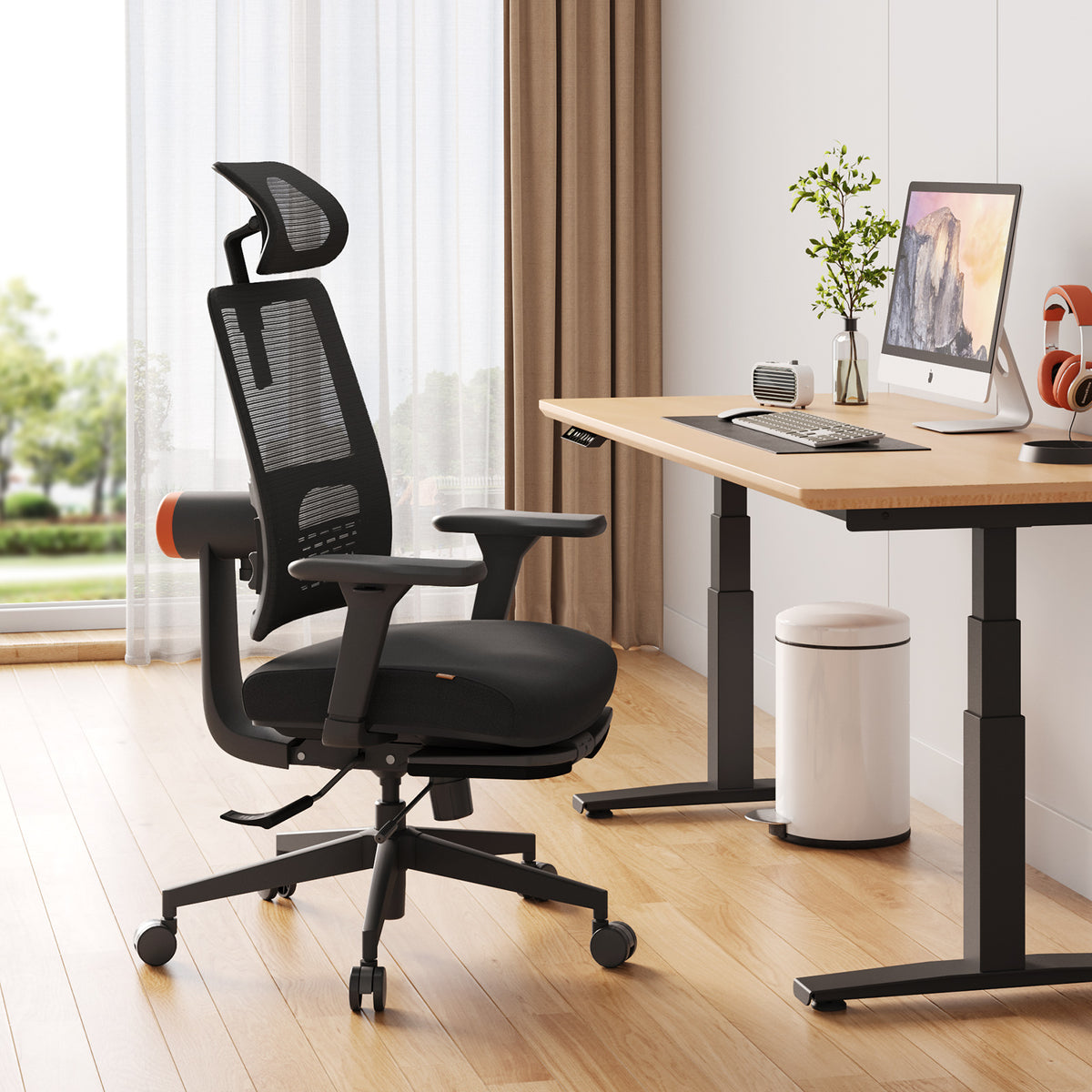 Magic H Ergonomic Office Chair with Auto-following Lumbar Support - black